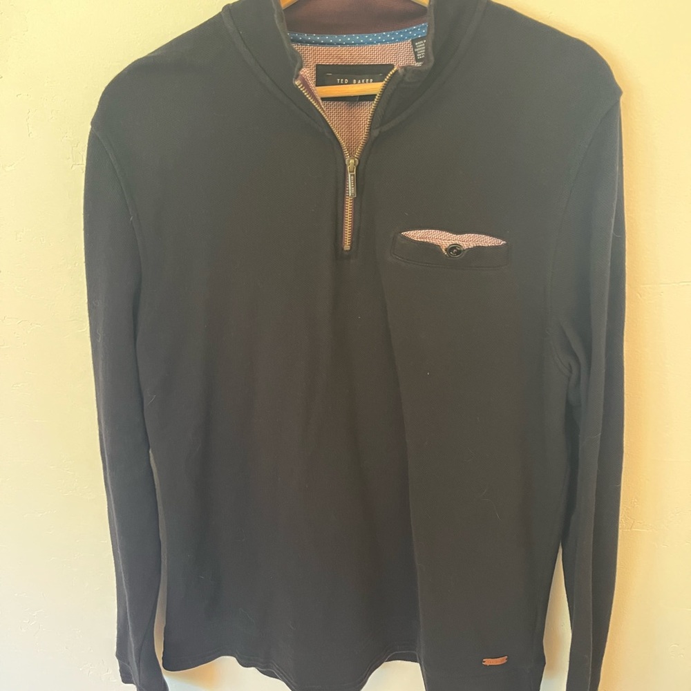 Ted Baker Black 1/4 Zip Sweater